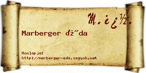 Marberger Éda névjegykártya